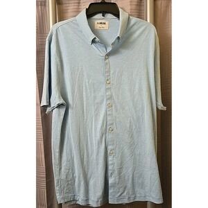 Linksoul Tempus‎ Fugit Shirt Men's Large Blue Short Sleeve Collared Button-Down